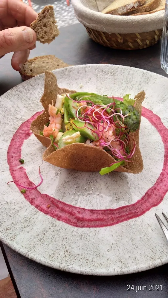 Corolle de Blé Noir Au Fromage Frais Et Langoustines
